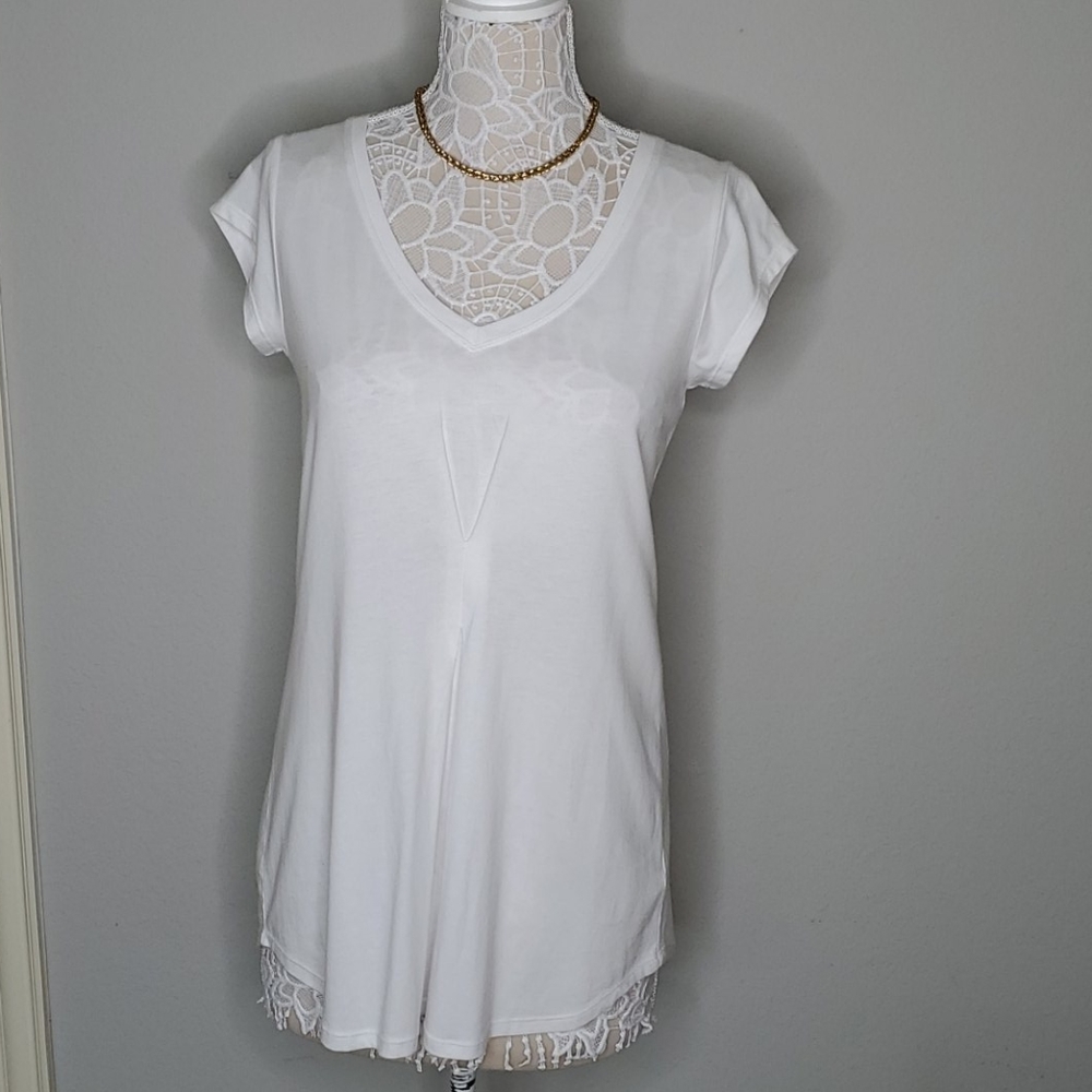 NWOT Cabi White Tunic Length T-shirt